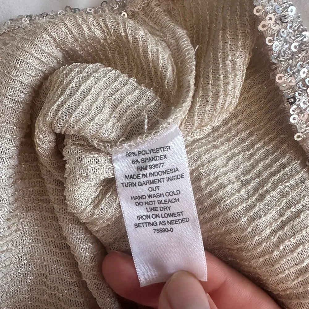 Worthington Silver Sequin Halter Top - Picture 4 of 5